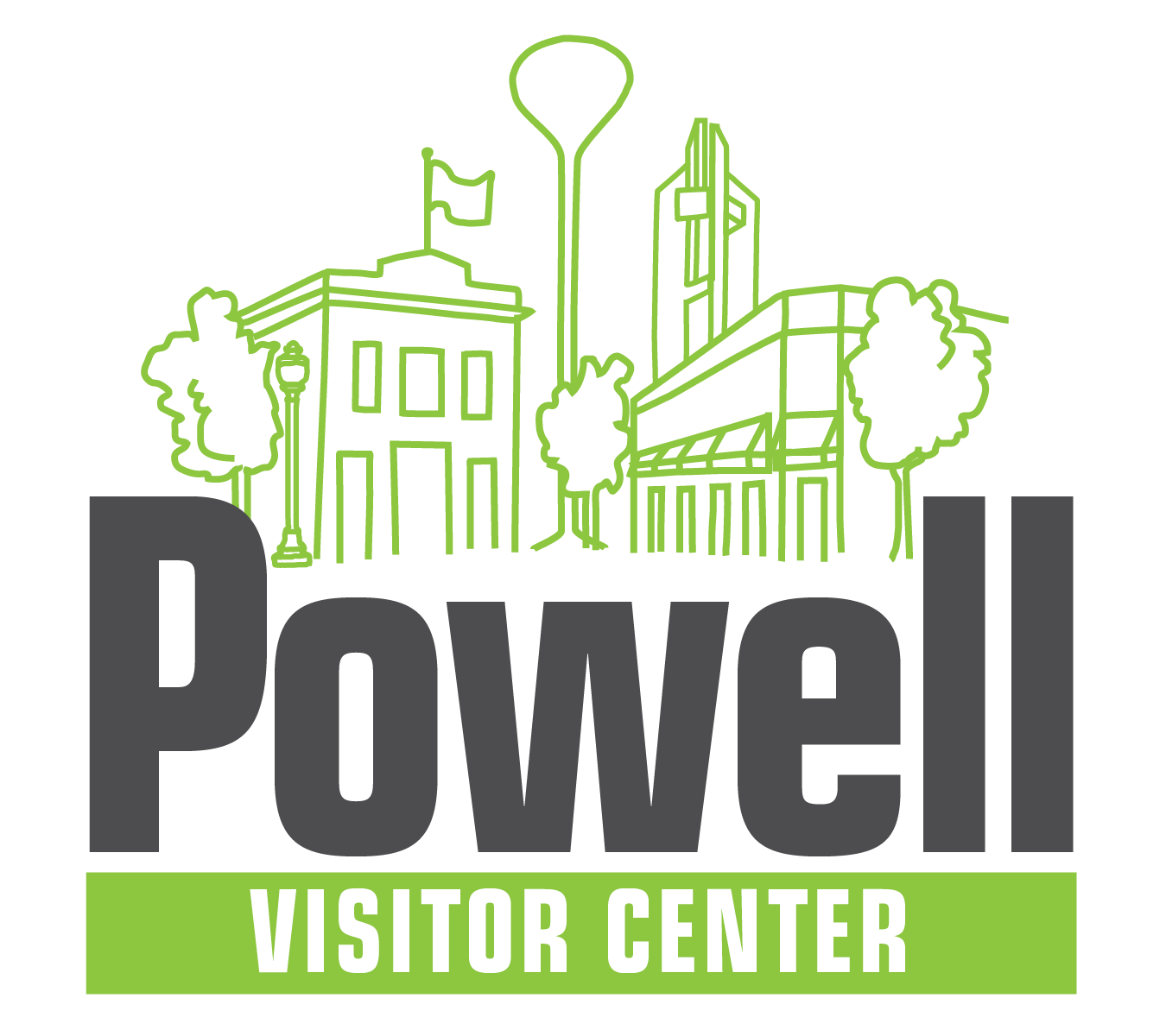 Transparent image of the Powell Visitor Center Logo