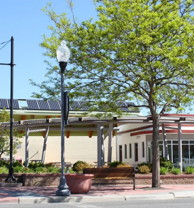 Outside view of Plaza Diane - Community Center for the Arts in Powell, Wyoming